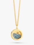 Rachel Jackson London Personalised Blue Topaz North Star Amulet Necklace, Gold/Blue