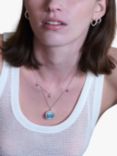 Rachel Jackson London Personalised Blue Topaz North Star Amulet Necklace