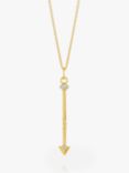 Rachel Jackson London White Topaz North Star Arrow Necklace, Gold