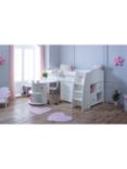 Kids Avenue Eli Mid-Sleeper Bed Frame And Storage Units,  European Single, White