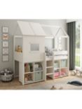 Kids Avenue Midi Playhouse Mid-Sleeper Bed with 2 Cube Storage Units, European Single