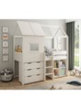 Kids Avenue Midi Playhouse Mid-Sleeper Bed with Chest and Cube Storage, European Single