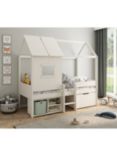 Kids Avenue Ordi Mini Playhouse Mid Sleeper Bed Frame With Storage, European Single