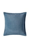 Laura Ashely Hanya Sage Leaf Square Cushion, Dark Seaspray Blue