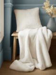 Laura Ashley Newland Faux Fur Cushion, Arctic White