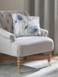 Laura Ashley Pallington Bloom Square Cushion, Smoke Blue