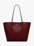 Radley Henrietta Place Leather Large Open Top Tote Bag, Black, Merlot