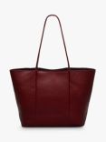 Radley Henrietta Place Leather Large Open Top Tote Bag, Black, Merlot