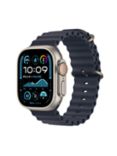 Apple Watch Ultra 2 GPS + Cellular, 49mm, Titanium Case with Ocean Band, One Size, Navy Ocean