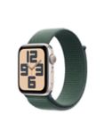 Apple Watch SE (2023) GPS, 44mm, Sport Loop, One Size, Starlight/Lake Green