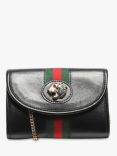 Pre-loved GUCCI Rajah Leather Mini Shoulder Bag, Black