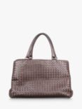 Pre-loved Bottega Veneta Intrecciato Leather Top Handle Grab Bag, Brown