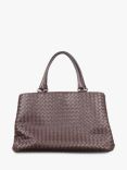 Pre-loved Bottega Veneta Intrecciato Leather Top Handle Grab Bag, Brown