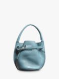 Pre-loved CELINE Leather Buckled Bucket Top Handle Grab Bag, Blue