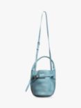 Pre-loved CELINE Leather Buckled Bucket Top Handle Grab Bag, Blue