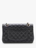 Pre-loved CHANEL 2004 Medium Caviar Leather Diamond-Quilted Classic Double Flap Shoulder Bag, Black