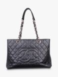 Pre-loved CHANEL 2012 Diamond-Quilted Caviar Leather GST Tote Bag, Black