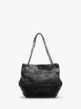 Pre-loved CHANEL 2012 Lambskin Perforated and Diamond-Quilted Chain Shoulder Bag, Black