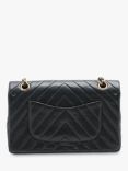 Pre-loved CHANEL Vintage 1989 Medium Lambskin V-Stitch Classic Double Flap Shoulder Bag, Black