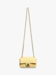 Pre-loved CHANEL 2021 Mini Rectangle Lambskin Classic Single Flap Shoulder Bag, Yellow