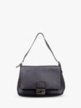 Pre-loved Fendi Mamma Baguette Leather Shoulder Bag, Black