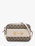 Pre-loved GUCCI 1995 Horsebit GG Supreme Canvas Cross Body Bag, Brown