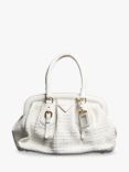 Pre-loved Prada Woven Leather Top Handle Bag, White