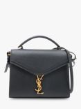 Pre-loved SAINT LAURENT Cassandra Grain de Poudre Leather Shoulder Bag, Black