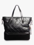 Pre-loved CHANEL 2017 Triple Hardware Diamond-Quilted Lambskin Tote Bag, Black