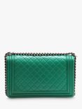 Pre-loved CHANEL 2017 Large Lambskin Boy Bag, Green