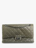 Pre-loved CHANEL 2009 Diamond-Quilted Patent Leather Large 2.55 Shoulder Bag, Grey