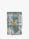 Pre-loved Christian Dior 2018 Diorrama Studded Vertical Flap Pouch Cross Body Bag, Silver