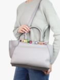 Pre-loved Fendi Leather Studded 3Jours Tote Bag, Grey