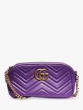 Pre-loved GUCCI Marmont GG Leather Quilted Shoulder Bag, Purple