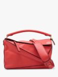 Pre-loved LOEWE Medium Puzzle Leather Cross Body Bag, Red