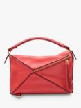 Pre-loved LOEWE Medium Puzzle Leather Cross Body Bag, Red