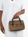 Pre-loved Louis Vuitton 2002 Damier Sauvage Lion Leather Top Handle Grab Bag, Brown