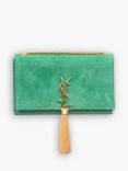 Pre-loved SAINT LAURENT Medium Kate Suede Tassel Shoulder Bag, Green