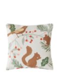 Laura Ashley Autumnal Woodland Square Cushion, Sage Green