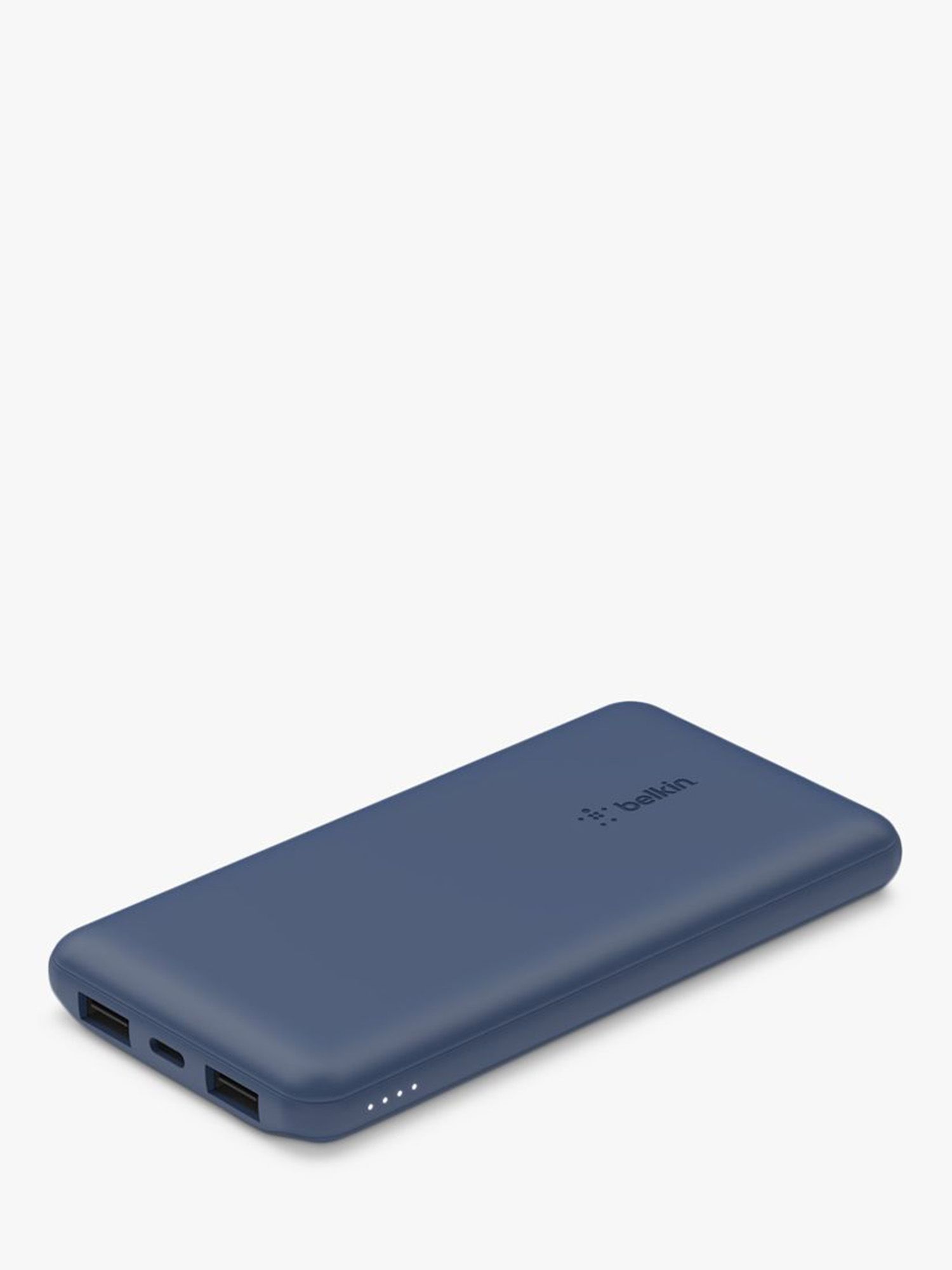 Blue power bank on a white background