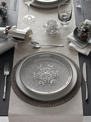 John Lewis Partners Round Beaded Placemat, Silver Beaded Round Placemats