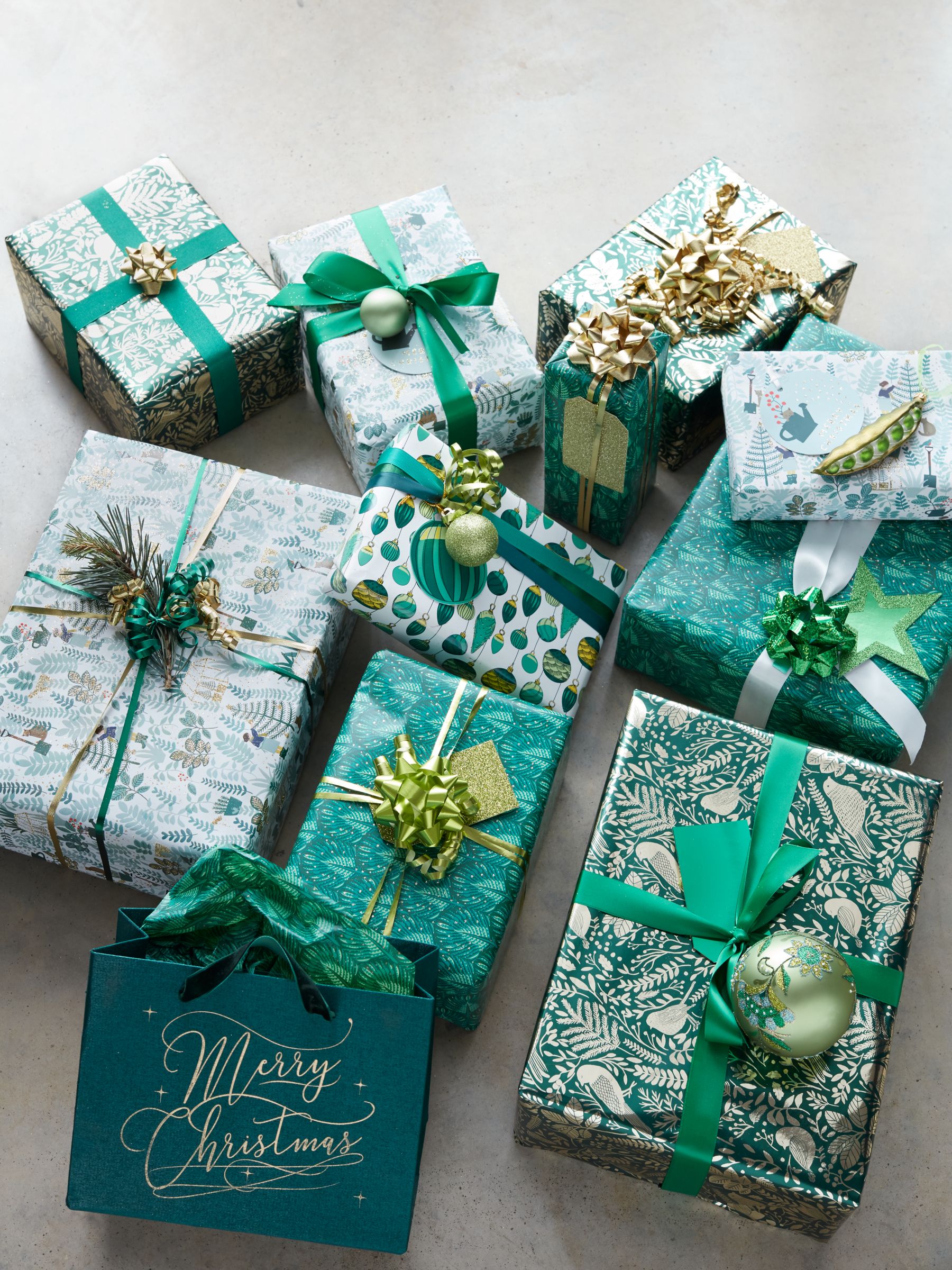 green gift wrap