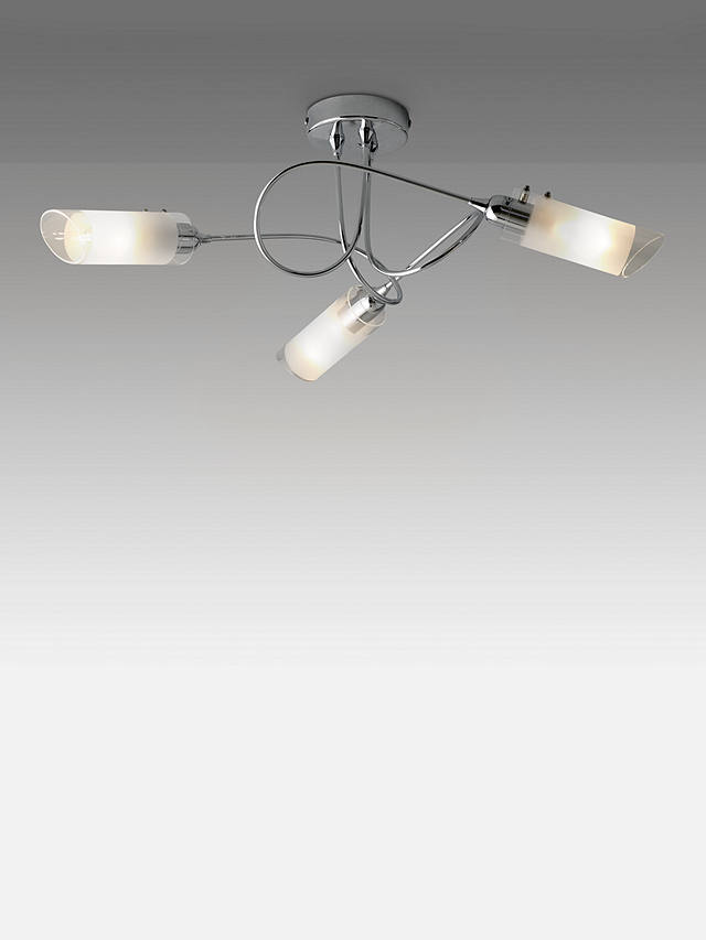 Anyday John Lewis Partners Limbo Semi Flush 3 Arm Ceiling Light Chrome - Modern Flush Ceiling Lights John Lewis