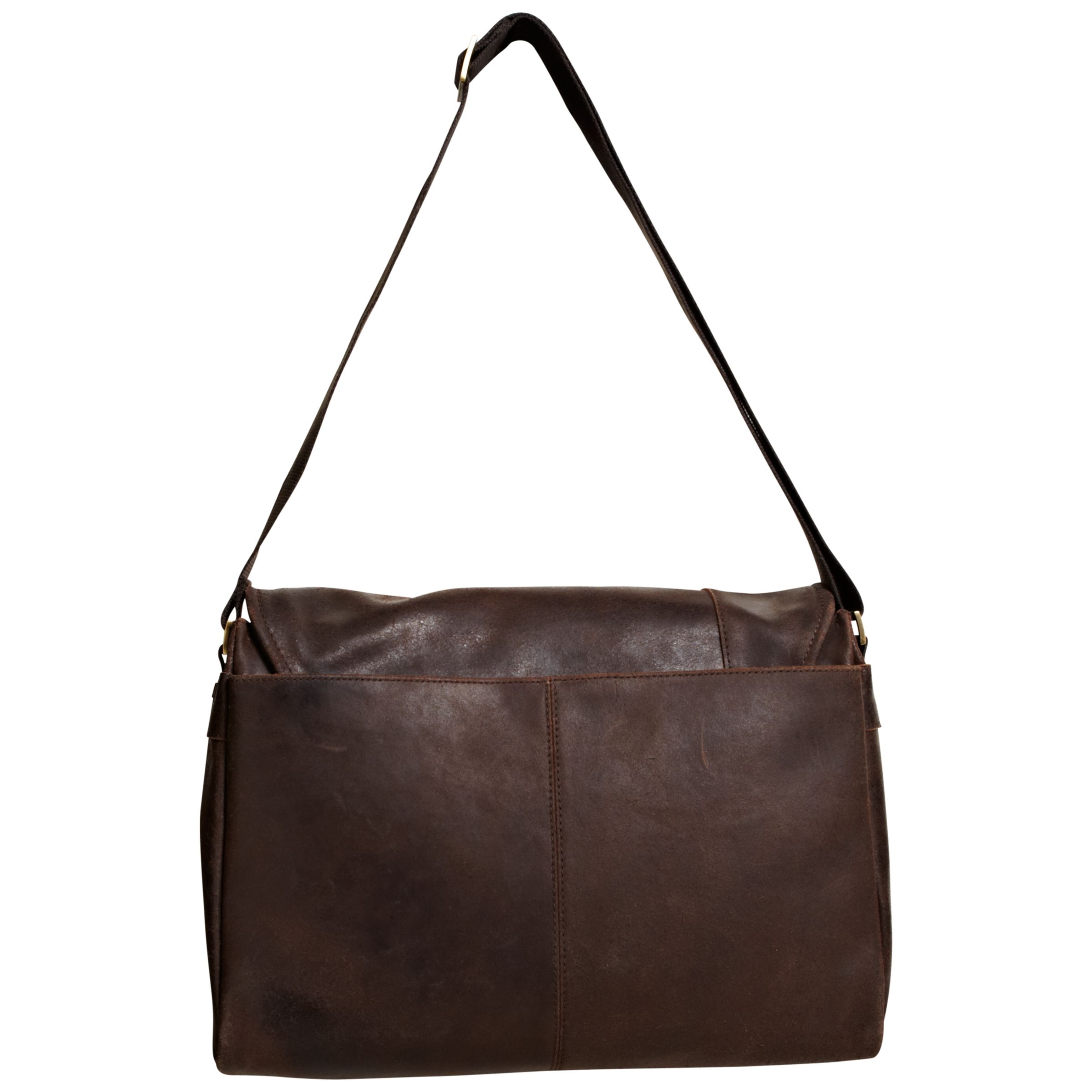 Buy John Lewis Rio Leather Messenger Bag, Brown | John Lewis