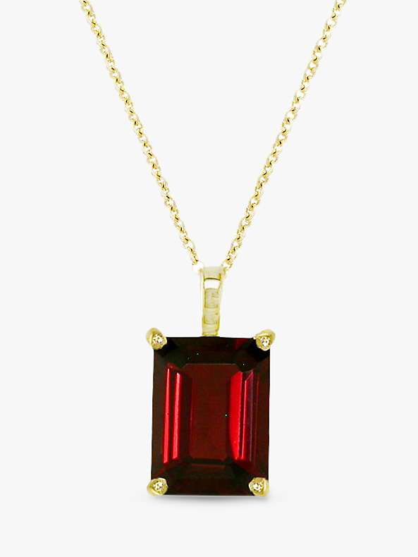 Buy E.W Adams 9ct Gold Garnet Pendant Necklace, Red Online at johnlewis.com