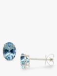 E.W Adams White Gold Aquamarine Stud Earrings