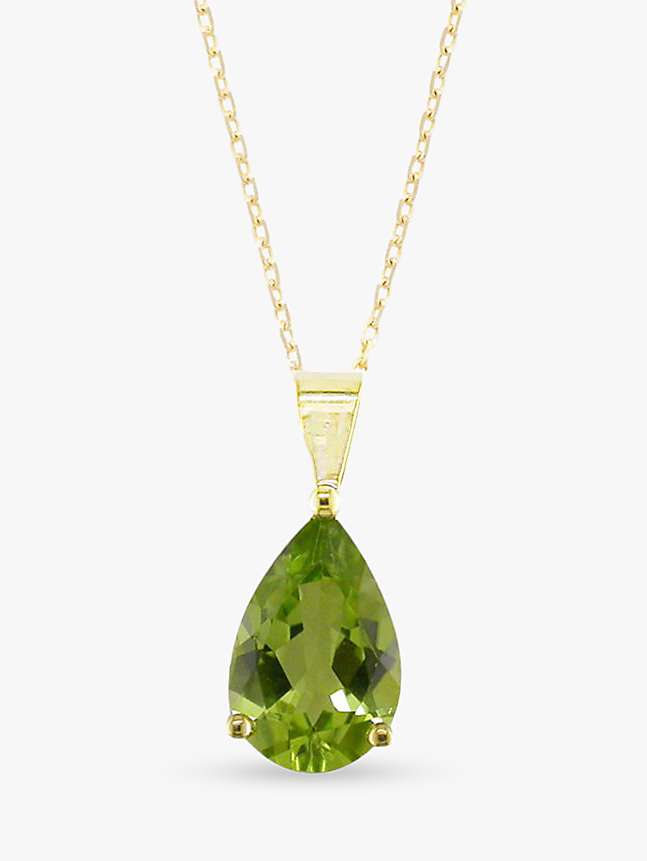 Buy E.W Adams 9ct Yellow Gold and Peridot Pendant Necklace Online at johnlewis.com