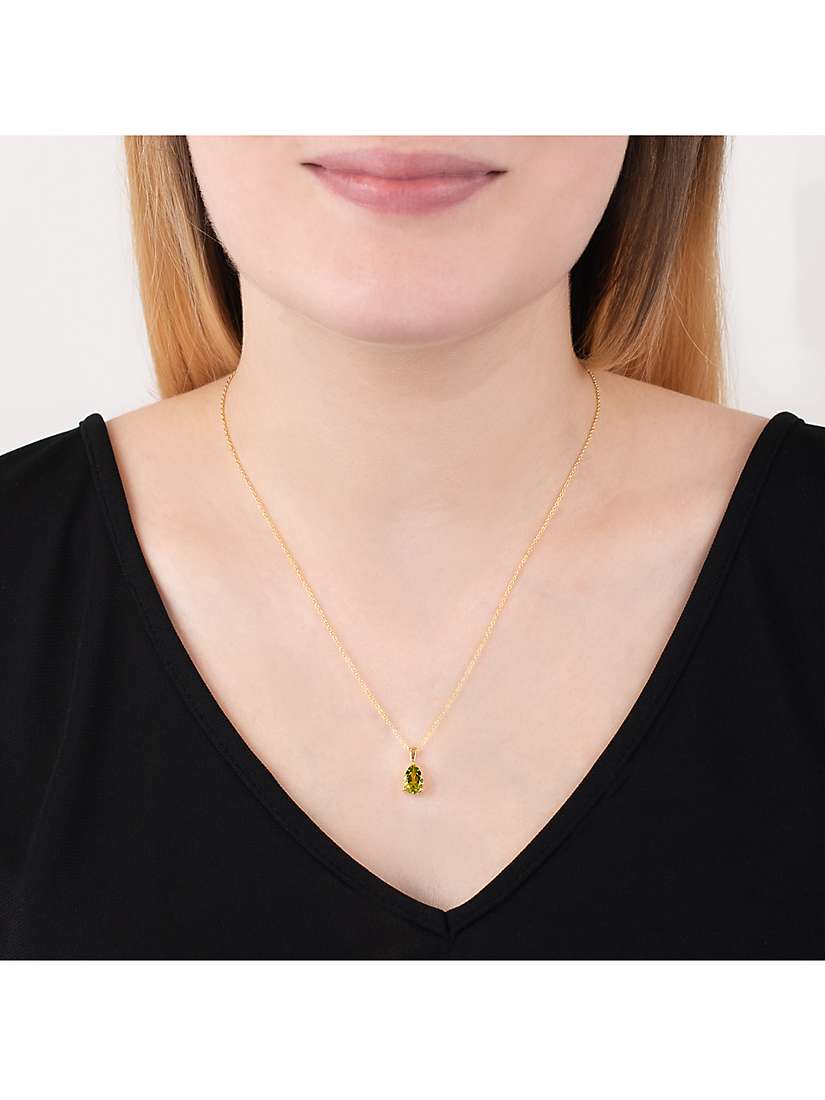 Buy E.W Adams 9ct Yellow Gold and Peridot Pendant Necklace Online at johnlewis.com