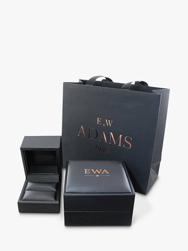 E.W Adams 9ct White Gold Baguette Pendant Necklace, Aquamarine