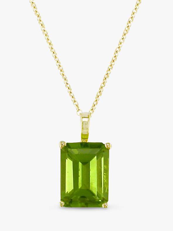 Buy E.W Adams 9ct Yellow Gold and Emerald Cut Peridot Pendant Online at johnlewis.com